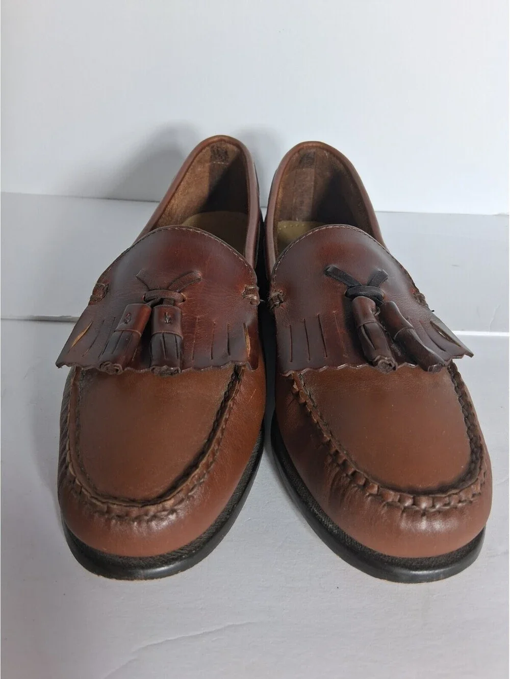 G.H. Bass & Co. Women's Weejuns Jaclyn Tassel Kiltie Brown Leather Loafers, 9M